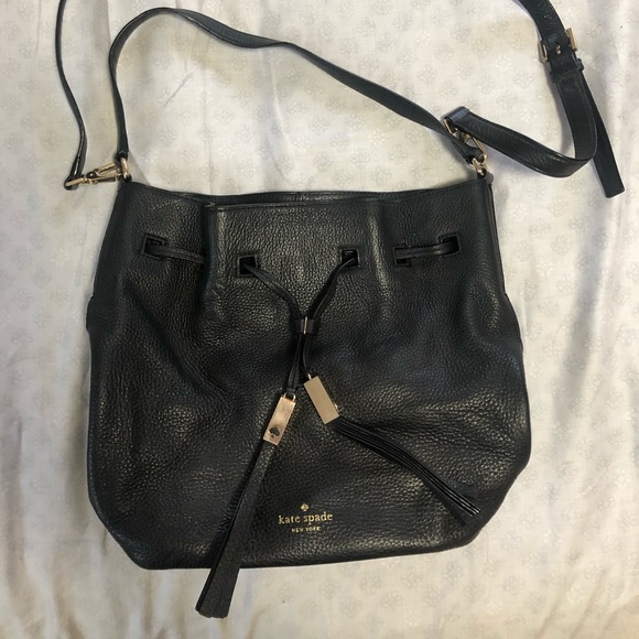 kate spade black leather bucket bag - Picture 4 of 5